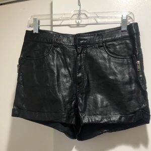 H$M Faux leather shorts